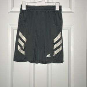 Adidas Charcoal Shorts with White Stripes